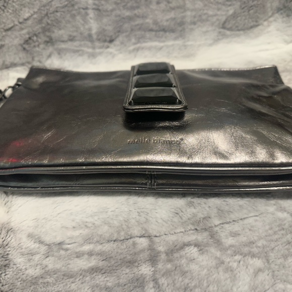 Melie Bianco Silver Clutch Wristlet Bag - Picture 8 of 9